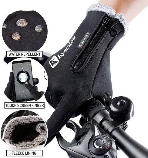 KYNCILOR Winter Handschoenen Touchscreen Wind en Water Proof Grijs XL afbeelding 14