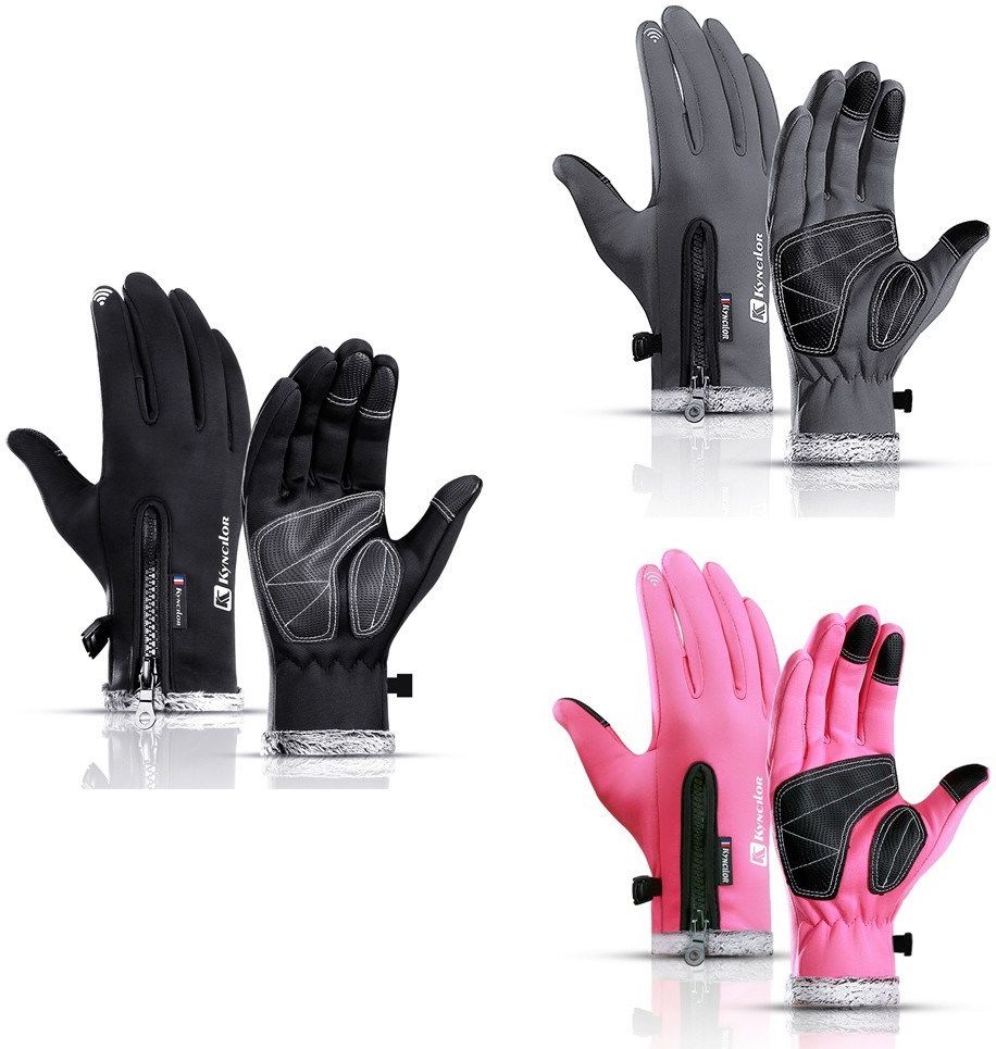 KYNCILOR Winter Handschoenen Touchscreen Wind en Water Proof Grijs XL afbeelding 9