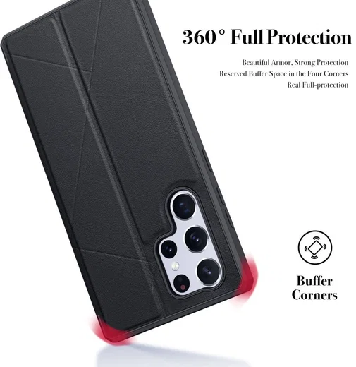 Dux Ducis Skin X Samsung Galaxy S22 Ultra Hoesje Portemonnee Zwart afbeelding 5