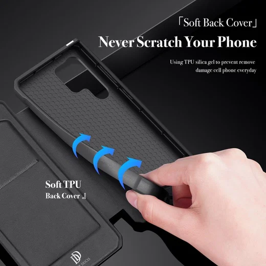 Dux Ducis Skin X Samsung Galaxy S22 Ultra Hoesje Portemonnee Zwart afbeelding 6