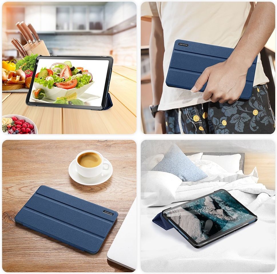 Dux Ducis Domo Nokia T20 Hoes Tri-Fold Book Case Blauw afbeelding 9