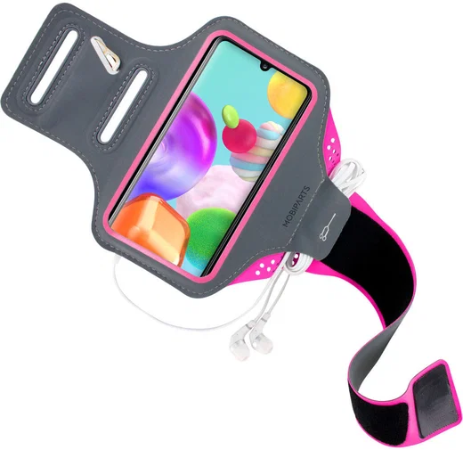 Mobiparts Comfort Fit Armband Samsung Galaxy A41 Sporthoesje Roze afbeelding 2