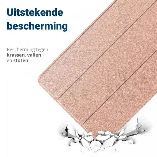 Nokia T20 Hoes Tri-Fold Book Case Kunstleer Rose Goud afbeelding 2