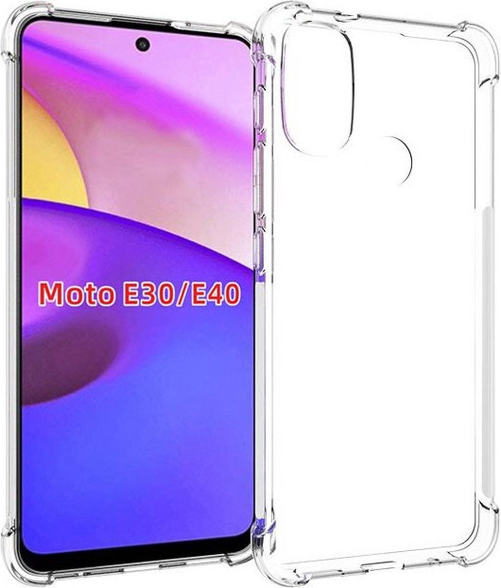 Motorola Moto E30/E40 Hoesje Schokbestendig TPU Back Cover Transparant afbeelding 1