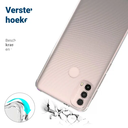 Motorola Moto E30/E40 Hoesje Schokbestendig TPU Back Cover Transparant afbeelding 2
