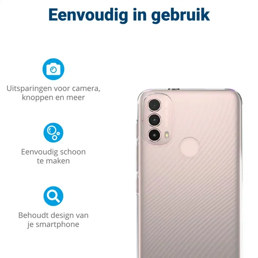 Motorola Moto E30/E40 Hoesje Schokbestendig TPU Back Cover Transparant afbeelding 6