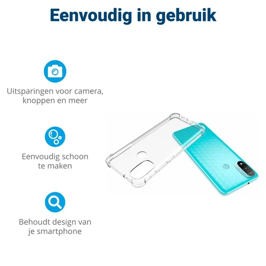 Motorola Moto E20 Hoesje Schokbestendig TPU Back Cover Transparant afbeelding 6