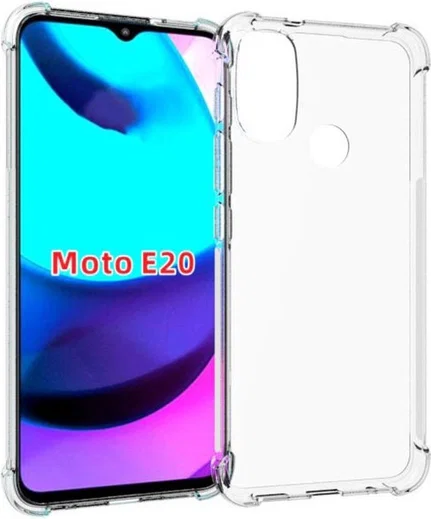 Motorola Moto E20 Hoesje Schokbestendig TPU Back Cover Transparant afbeelding 1