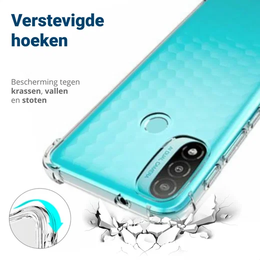 Motorola Moto E20 Hoesje Schokbestendig TPU Back Cover Transparant afbeelding 2
