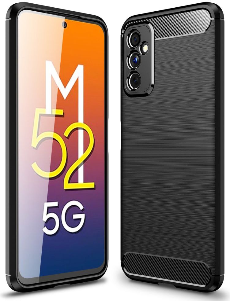 Samsung Galaxy M52 5G Hoesje Geborsteld TPU Flexibele Back Cover Zwart afbeelding 11