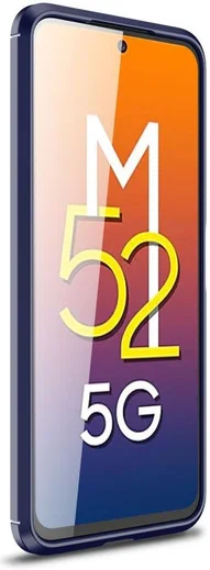 Samsung Galaxy M52 5G Hoesje Geborsteld TPU Flexibele Back Cover Blauw afbeelding 2