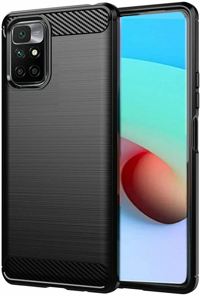 Xiaomi Redmi 10 Hoesje Geborsteld TPU Back Cover Zwart afbeelding 1