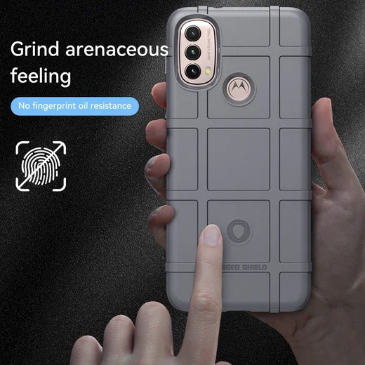 Motorola Moto E20/E30/E40 Hoesje Shock Proof Rugged Back Cover Grijs afbeelding 3