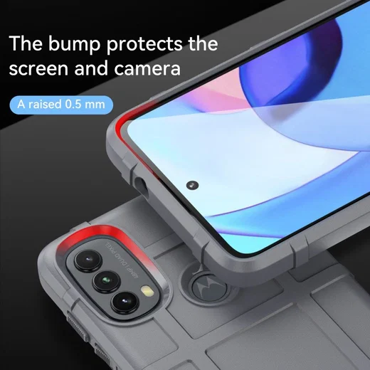 Motorola Moto E20/E30/E40 Hoesje Shock Proof Rugged Back Cover Grijs afbeelding 4