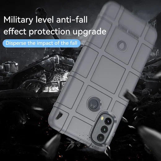 Motorola Moto E20/E30/E40 Hoesje Shock Proof Rugged Back Cover Grijs afbeelding 7