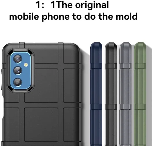 Samsung Galaxy M52 5G Hoesje Shock Proof Rugged Back Cover Blauw afbeelding 4