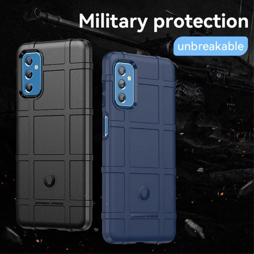 Samsung Galaxy M52 5G Hoesje Shock Proof Rugged Back Cover Blauw afbeelding 6