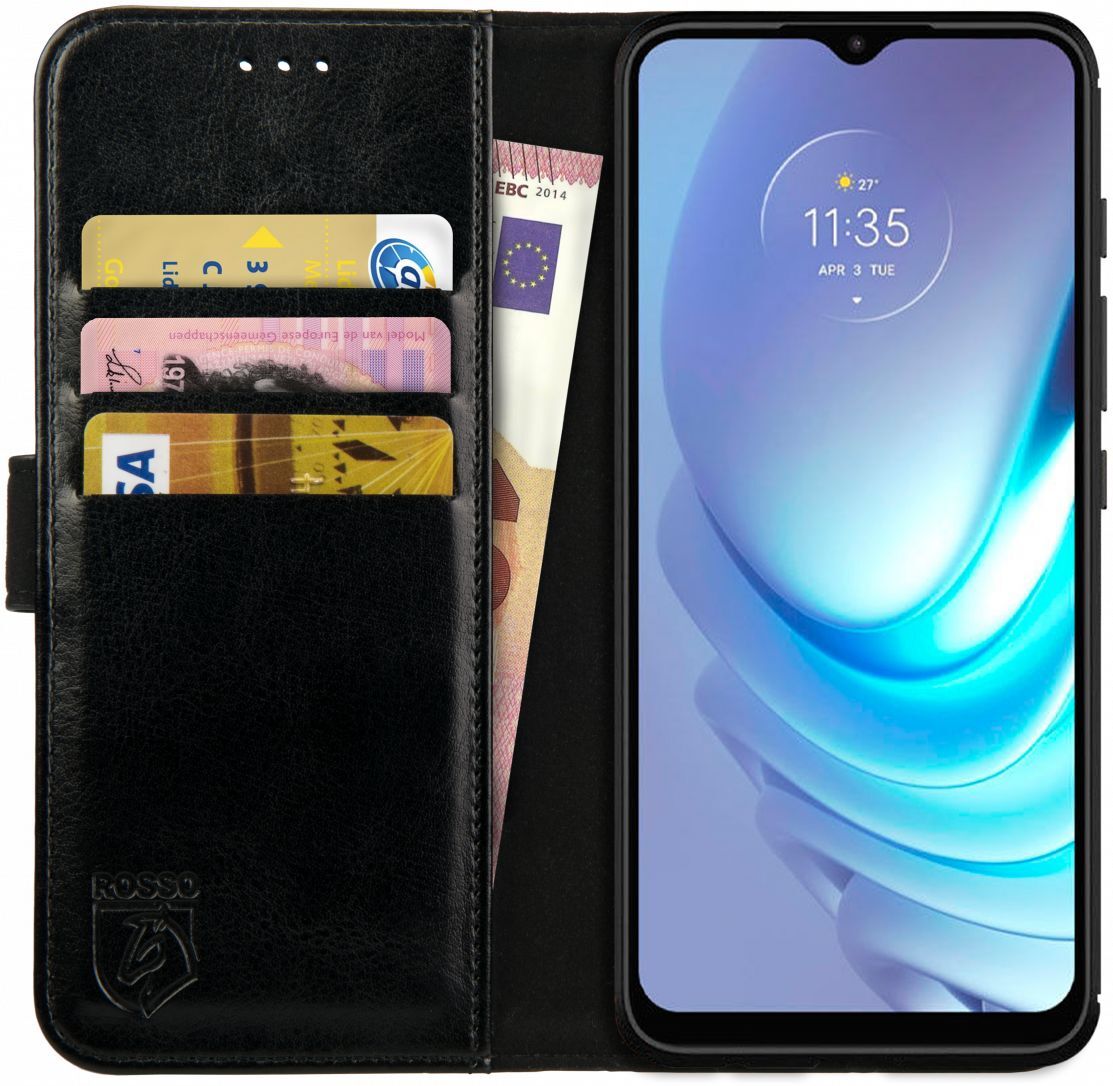 Rosso Element Motorola Moto G50 Hoesje Book Cover Wallet Zwart afbeelding 1