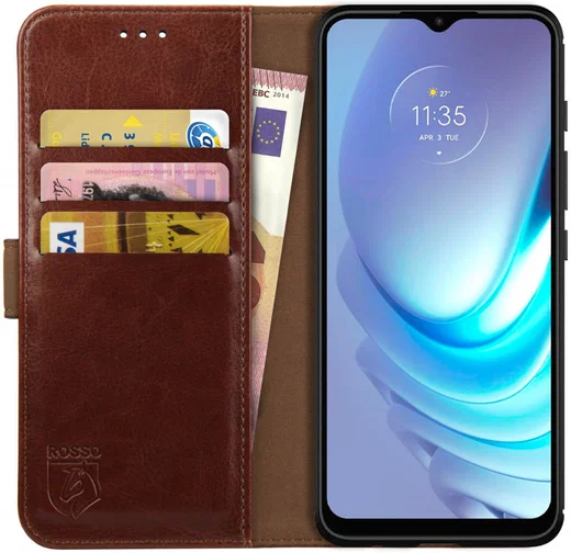 Rosso Element Motorola Moto G50 Hoesje Book Cover Wallet Bruin afbeelding 1