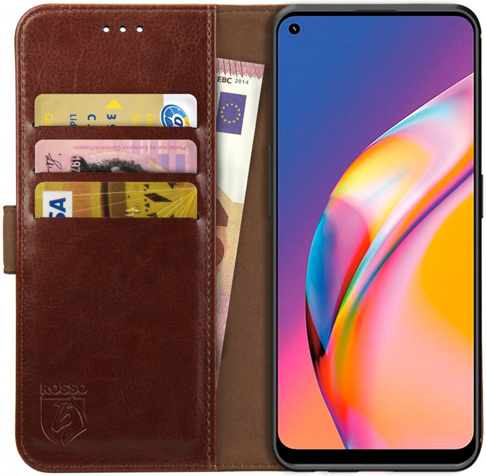Rosso Element Oppo Reno5 Lite Hoesje Book Cover Wallet Bruin afbeelding 1