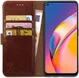 Rosso Element Oppo Reno5 Lite Hoesje Book Cover Wallet Bruin afbeelding 1