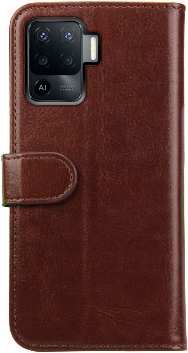 Rosso Element Oppo Reno5 Lite Hoesje Book Cover Wallet Bruin afbeelding 2