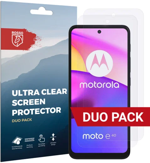 Rosso Motorola Moto E30 / E40 Ultra Clear Screen Protector Duo Pack afbeelding 1