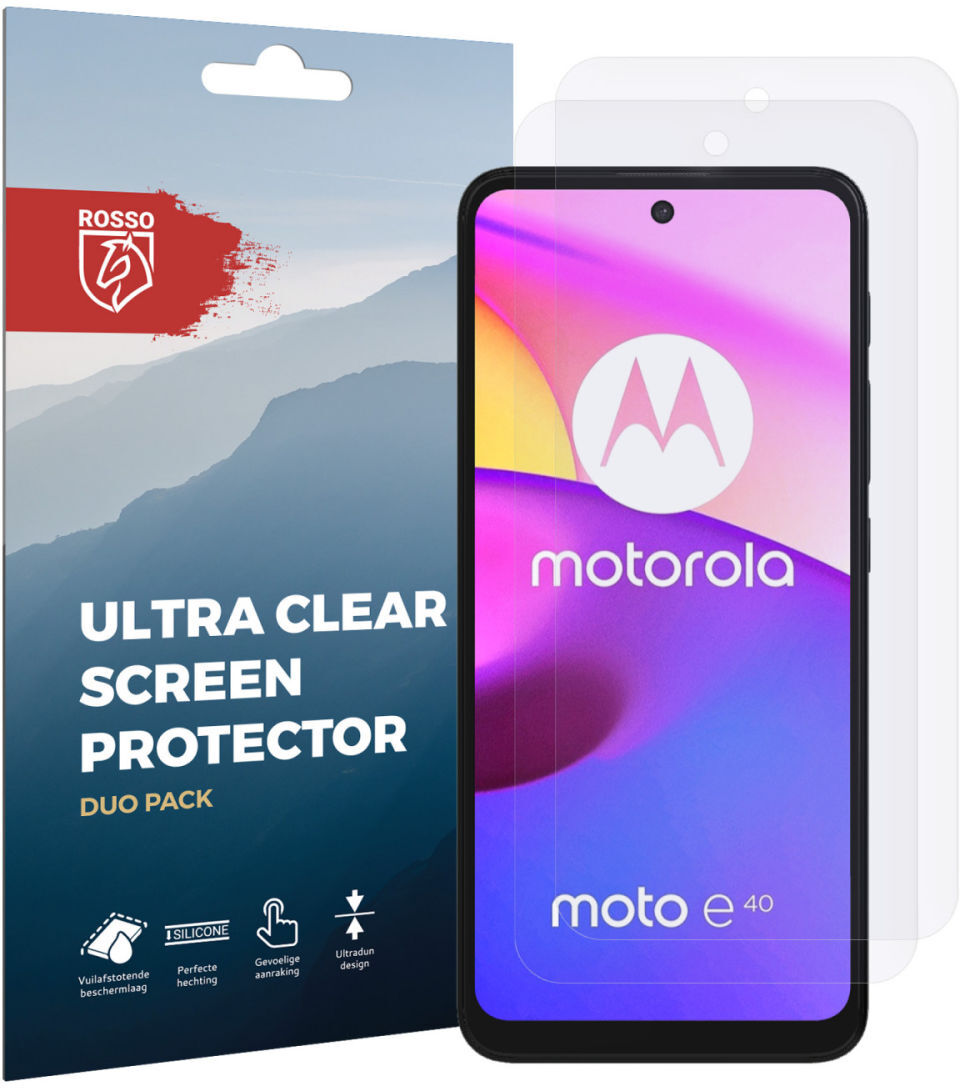 Rosso Motorola Moto E30 / E40 Ultra Clear Screen Protector Duo Pack afbeelding 9