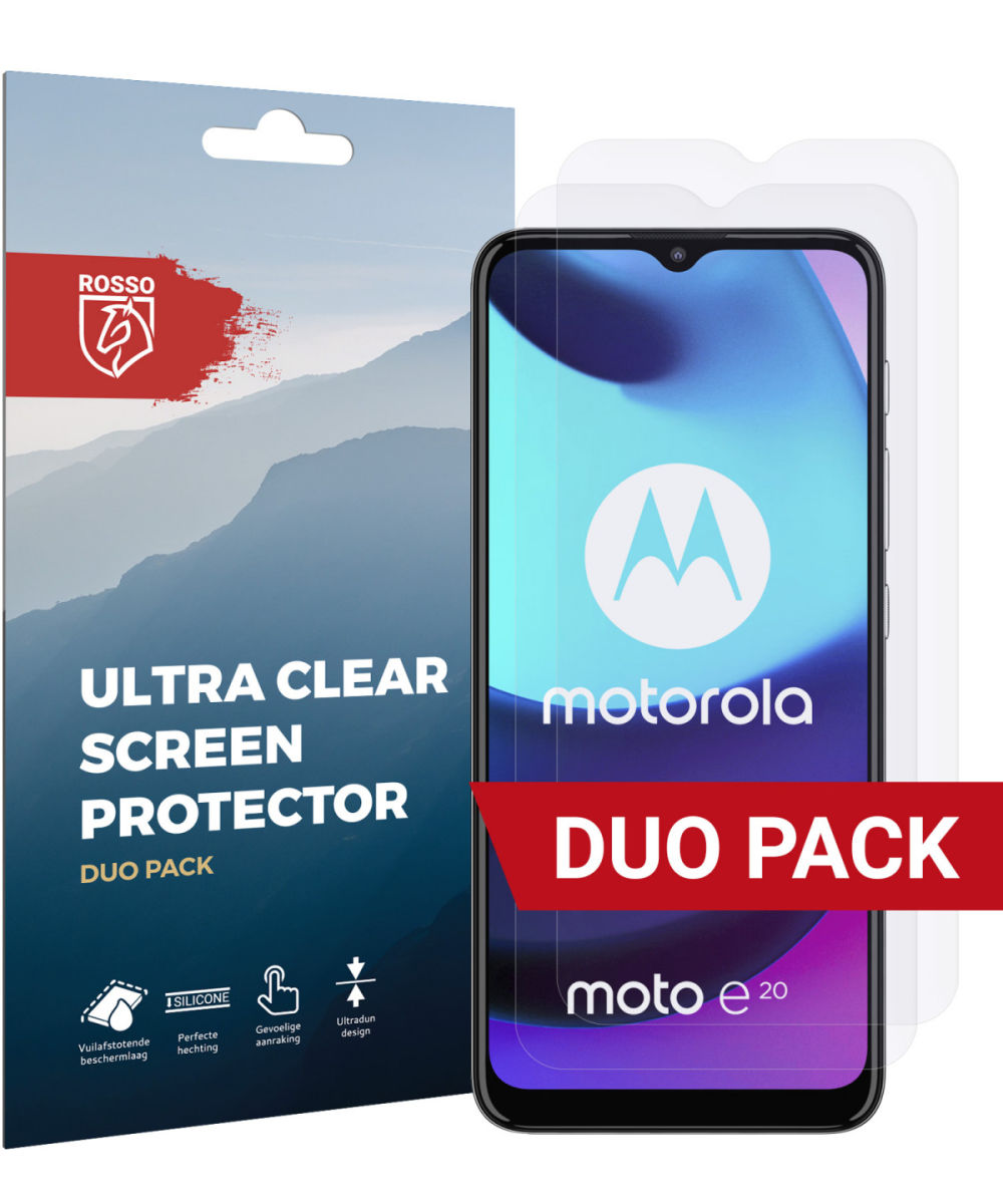 Rosso Motorola Moto E20 Ultra Clear Screen Protector Duo Pack afbeelding 1