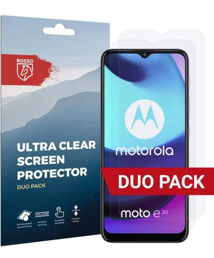 Rosso Motorola Moto E20 Ultra Clear Screen Protector Duo Pack afbeelding 1