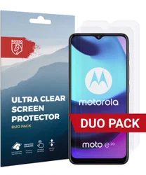 Rosso Motorola Moto E20 Ultra Clear Screen Protector Duo Pack afbeelding