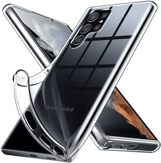 Samsung Galaxy S22 Ultra Hoesje Dun TPU Back Cover Transparant afbeelding 7