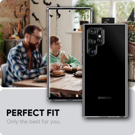 Samsung Galaxy S22 Ultra Hoesje Dun TPU Back Cover Transparant afbeelding 3