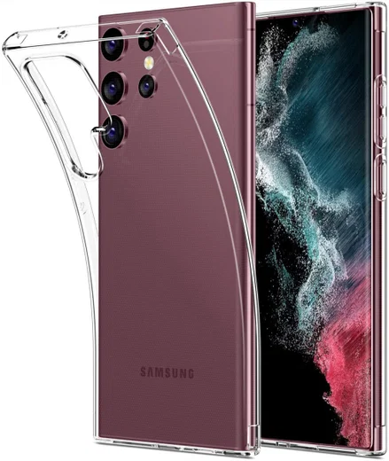 Samsung Galaxy S22 Ultra Hoesje Dun TPU Back Cover Transparant afbeelding 1