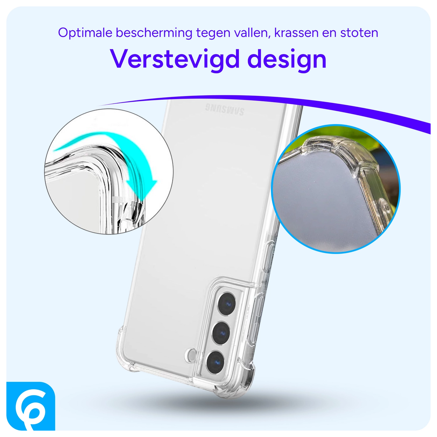 Samsung Galaxy S22 Hoesje Schokbestendig TPU Back Cover Transparant afbeelding 2
