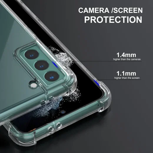 Samsung Galaxy S22 Plus Hoesje Schokbestendig en Dun TPU Back Cover Transparant afbeelding 4