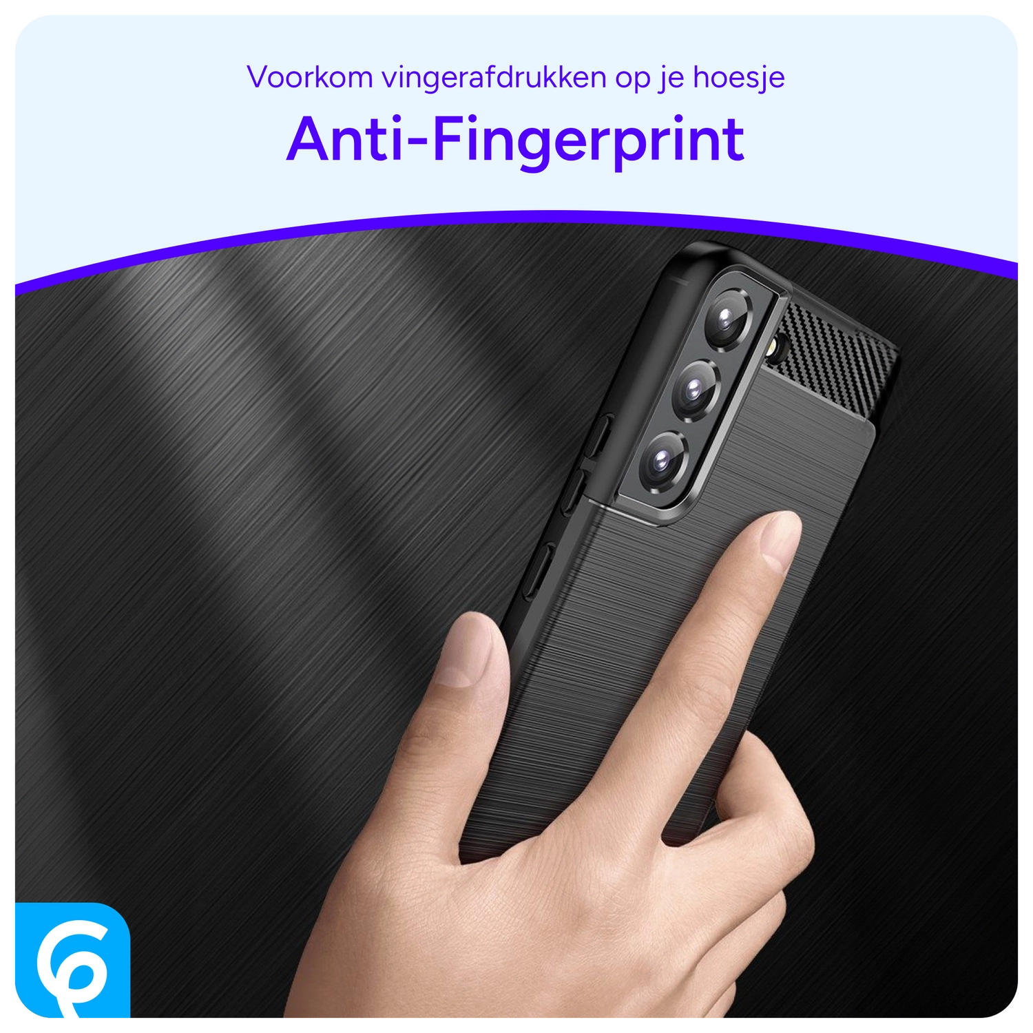 Samsung Galaxy S22 Hoesje Geborsteld TPU Back Cover Zwart afbeelding 4