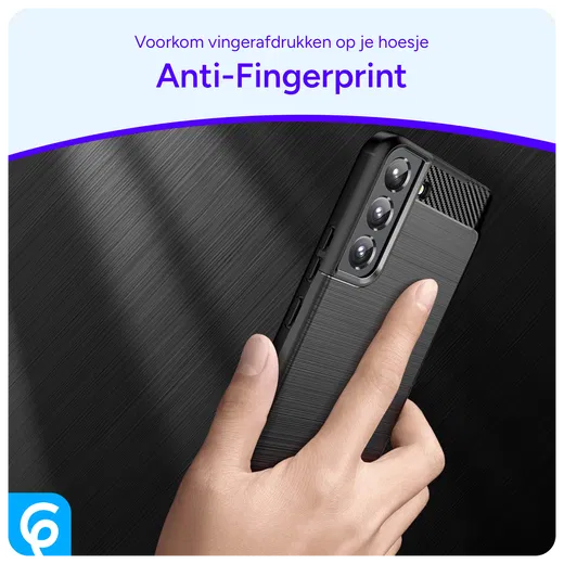 Samsung Galaxy S22 Hoesje Geborsteld TPU Back Cover Zwart afbeelding 4