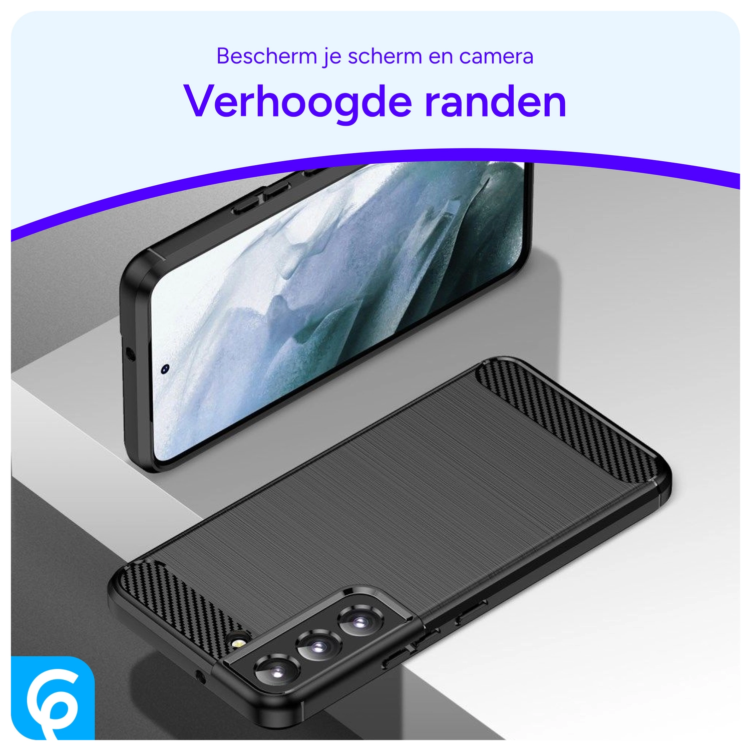 Samsung Galaxy S22 Hoesje Geborsteld TPU Back Cover Zwart afbeelding 6