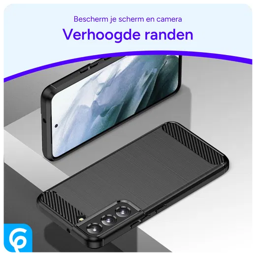 Samsung Galaxy S22 Hoesje Geborsteld TPU Back Cover Zwart afbeelding 6