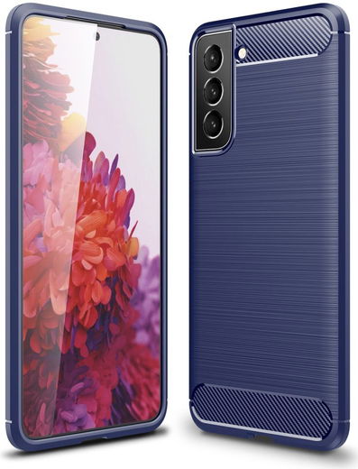 Samsung Galaxy S22 Hoesje Geborsteld TPU Back Cover Blauw afbeelding 4