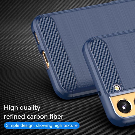 Samsung Galaxy S22 Hoesje Geborsteld TPU Back Cover Blauw afbeelding 6