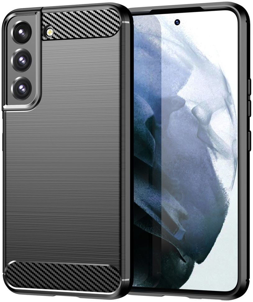 Samsung Galaxy S22 Plus Hoesje Geborsteld TPU Back Cover Zwart afbeelding 1