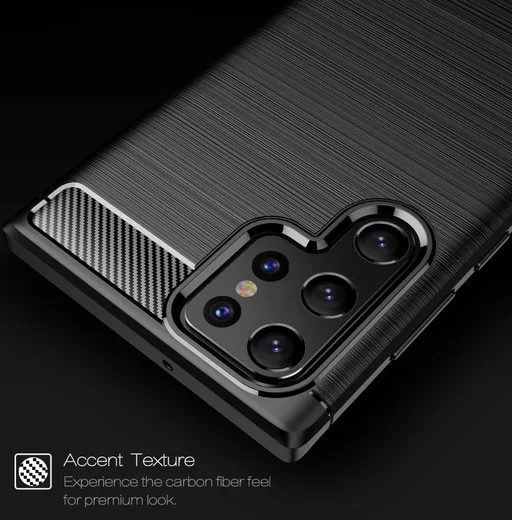 Samsung Galaxy S22 Ultra Hoesje Geborsteld TPU Back Cover Zwart afbeelding 12