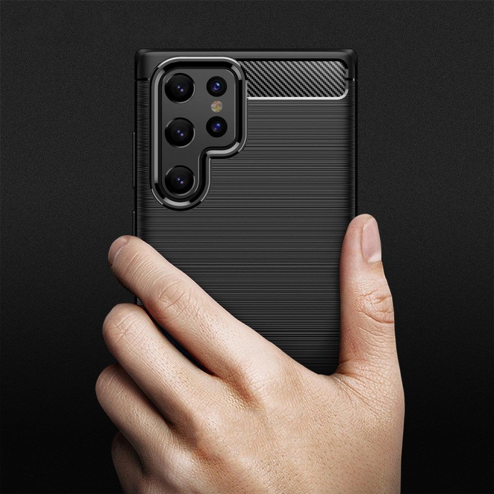 Samsung Galaxy S22 Ultra Hoesje Geborsteld TPU Back Cover Zwart afbeelding 13