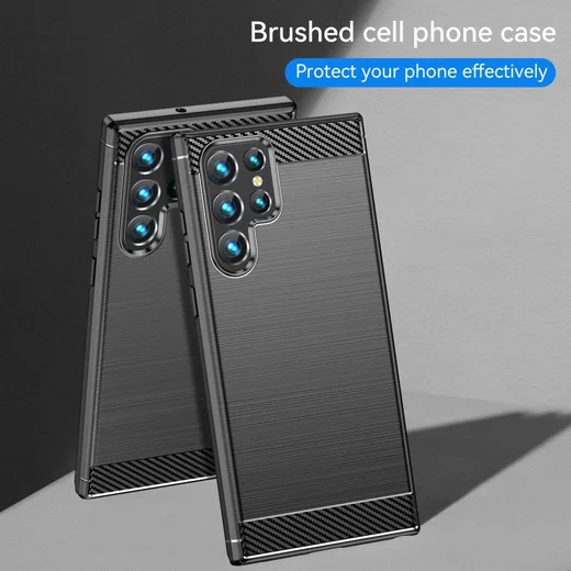Samsung Galaxy S22 Ultra Hoesje Geborsteld TPU Back Cover Zwart afbeelding 11
