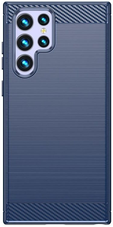 Samsung Galaxy S22 Ultra Hoesje Geborsteld TPU Back Cover Blauw afbeelding 2
