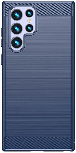 Samsung Galaxy S22 Ultra Hoesje Geborsteld TPU Back Cover Blauw afbeelding 2