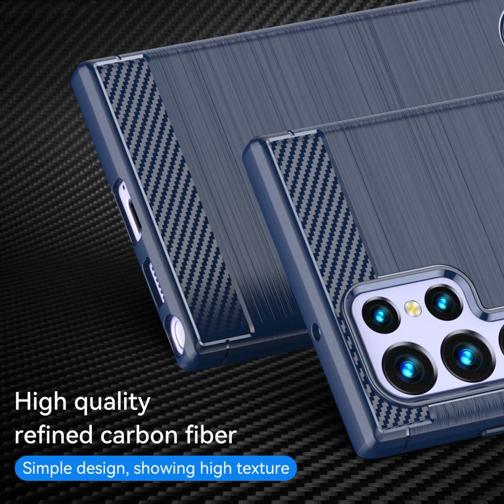 Samsung Galaxy S22 Ultra Hoesje Geborsteld TPU Back Cover Blauw afbeelding 6