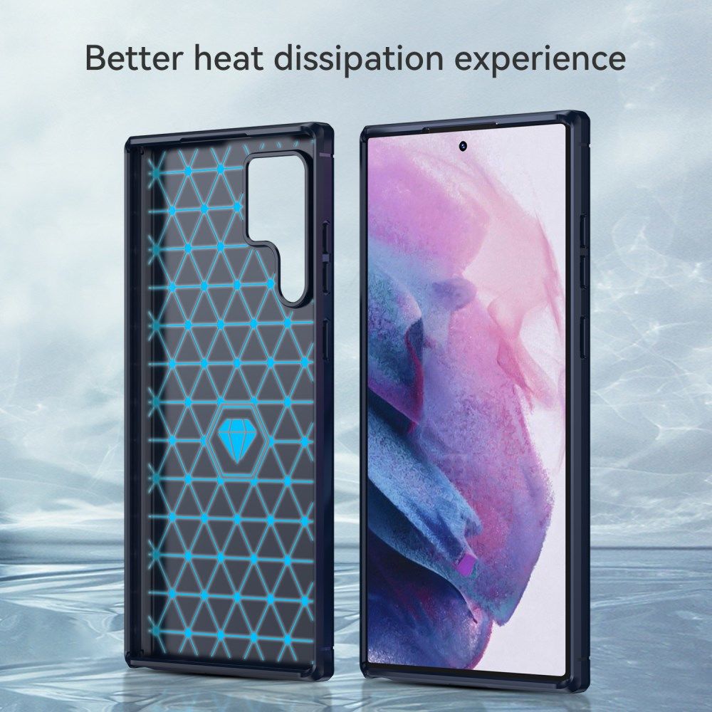 Samsung Galaxy S22 Ultra Hoesje Geborsteld TPU Back Cover Blauw afbeelding 9